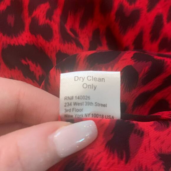 Parker red & black leopard print silk top size S - Picture 9 of 12